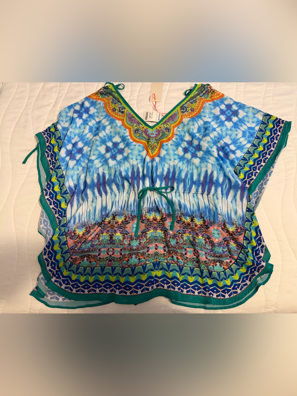 Blue Tie-Dye Printed Women's Sleeveless romper Vibrant Pattern